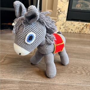 Handmade Amigurumi Organic Cotton Donkey Plush – 16”